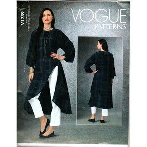 Vogue V1739 Misses XS to M Side Slit Long Tunic and Pants UNCUT Sewing Pattern